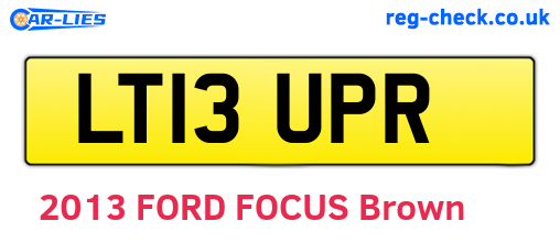LT13UPR are the vehicle registration plates.