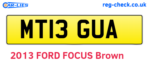 MT13GUA are the vehicle registration plates.