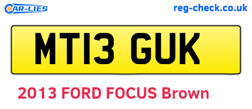 MT13GUK are the vehicle registration plates.