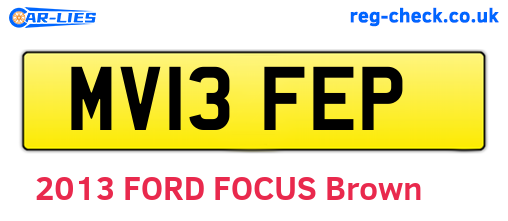 MV13FEP are the vehicle registration plates.