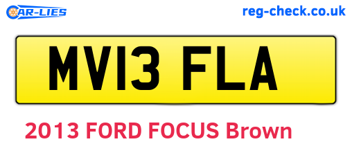 MV13FLA are the vehicle registration plates.