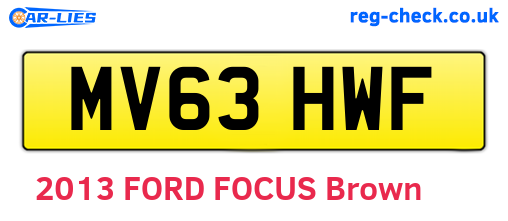 MV63HWF are the vehicle registration plates.