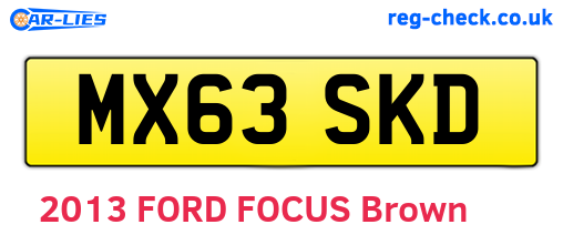 MX63SKD are the vehicle registration plates.