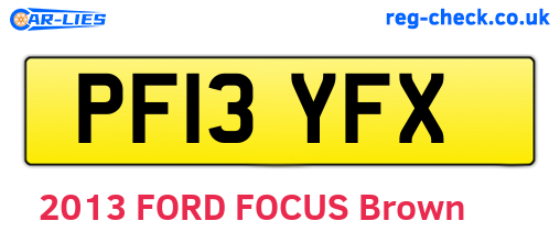PF13YFX are the vehicle registration plates.