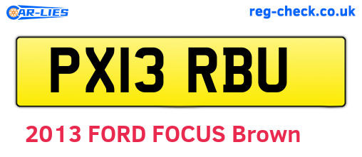 PX13RBU are the vehicle registration plates.