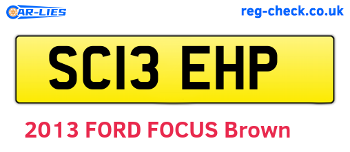 SC13EHP are the vehicle registration plates.