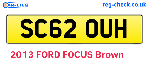 SC62OUH are the vehicle registration plates.