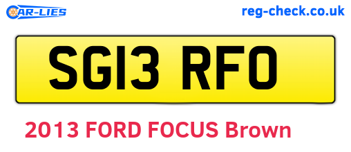 SG13RFO are the vehicle registration plates.