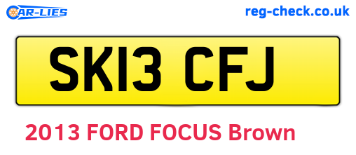 SK13CFJ are the vehicle registration plates.