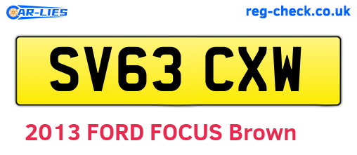 SV63CXW are the vehicle registration plates.