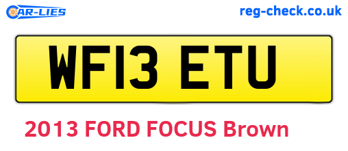 WF13ETU are the vehicle registration plates.