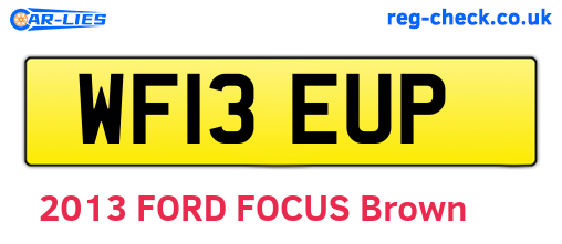 WF13EUP are the vehicle registration plates.