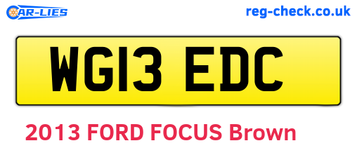 WG13EDC are the vehicle registration plates.