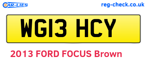 WG13HCY are the vehicle registration plates.