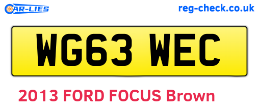 WG63WEC are the vehicle registration plates.