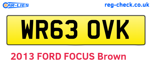 WR63OVK are the vehicle registration plates.