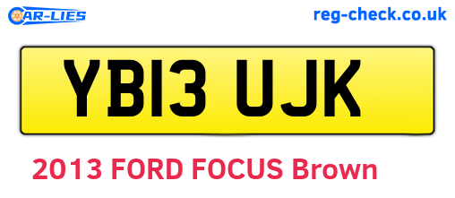 YB13UJK are the vehicle registration plates.