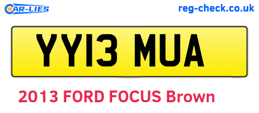 YY13MUA are the vehicle registration plates.