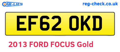 EF62OKD are the vehicle registration plates.