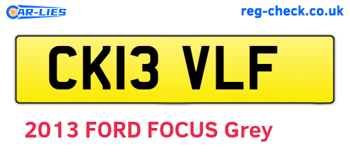 CK13VLF are the vehicle registration plates.