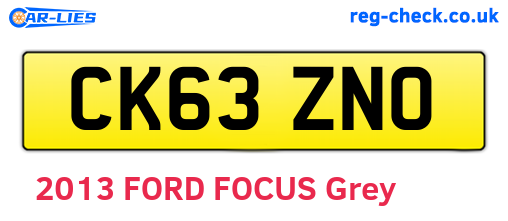 CK63ZNO are the vehicle registration plates.