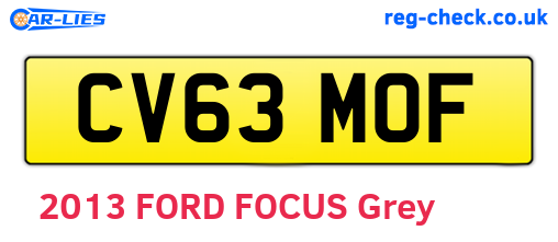 CV63MOF are the vehicle registration plates.