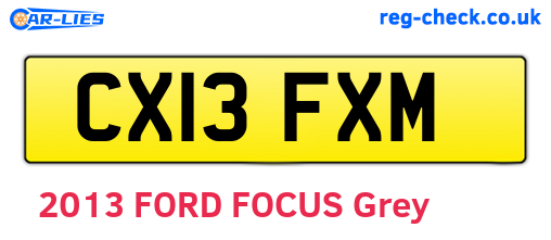 CX13FXM are the vehicle registration plates.