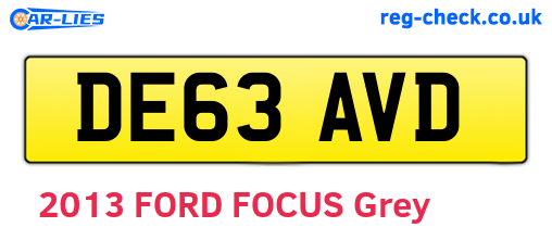 DE63AVD are the vehicle registration plates.