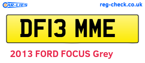 DF13MME are the vehicle registration plates.
