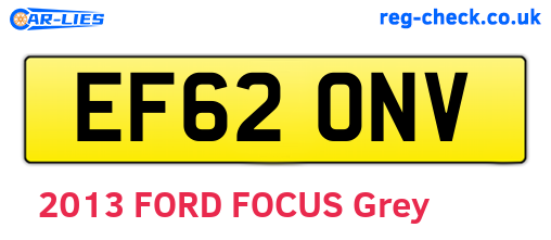 EF62ONV are the vehicle registration plates.