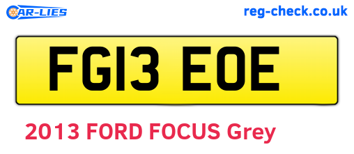 FG13EOE are the vehicle registration plates.