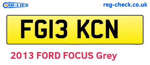 FG13KCN are the vehicle registration plates.
