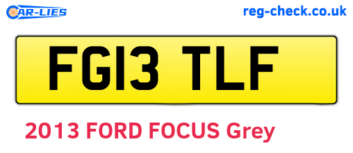 FG13TLF are the vehicle registration plates.