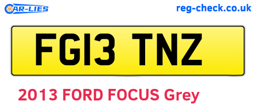 FG13TNZ are the vehicle registration plates.