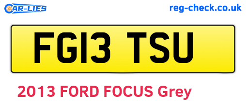 FG13TSU are the vehicle registration plates.