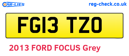 FG13TZO are the vehicle registration plates.