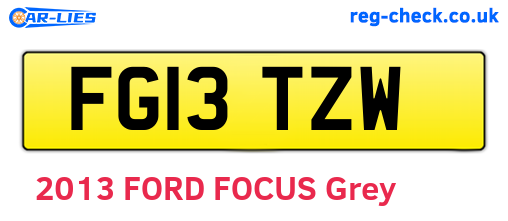 FG13TZW are the vehicle registration plates.