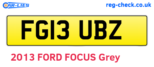 FG13UBZ are the vehicle registration plates.
