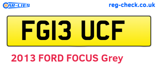 FG13UCF are the vehicle registration plates.