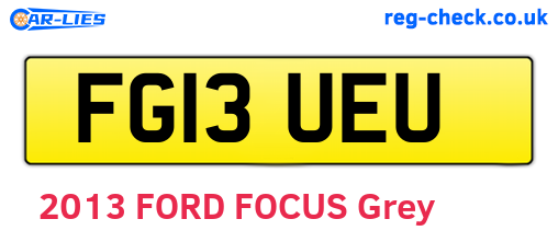 FG13UEU are the vehicle registration plates.