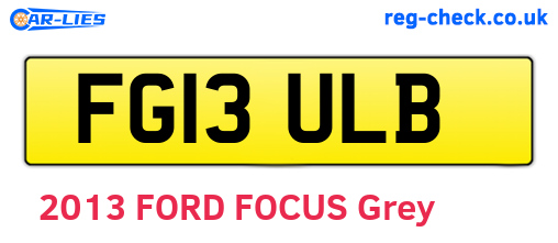 FG13ULB are the vehicle registration plates.