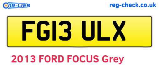 FG13ULX are the vehicle registration plates.