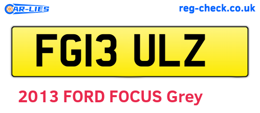 FG13ULZ are the vehicle registration plates.