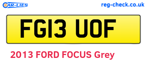 FG13UOF are the vehicle registration plates.