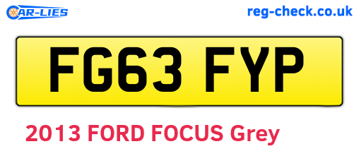 FG63FYP are the vehicle registration plates.