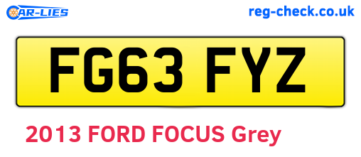 FG63FYZ are the vehicle registration plates.