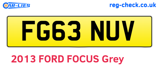 FG63NUV are the vehicle registration plates.