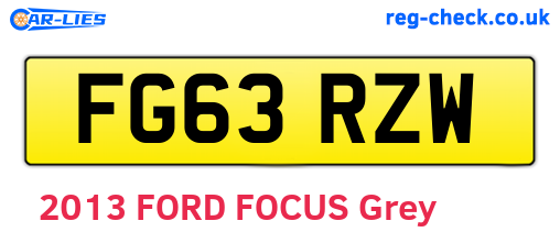 FG63RZW are the vehicle registration plates.