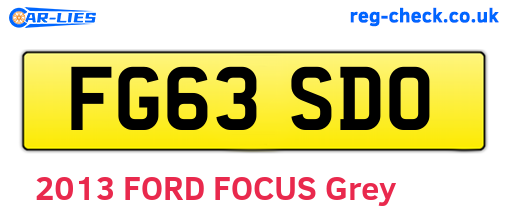 FG63SDO are the vehicle registration plates.