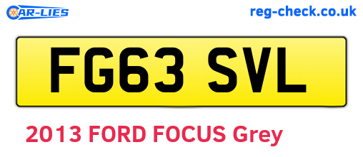 FG63SVL are the vehicle registration plates.